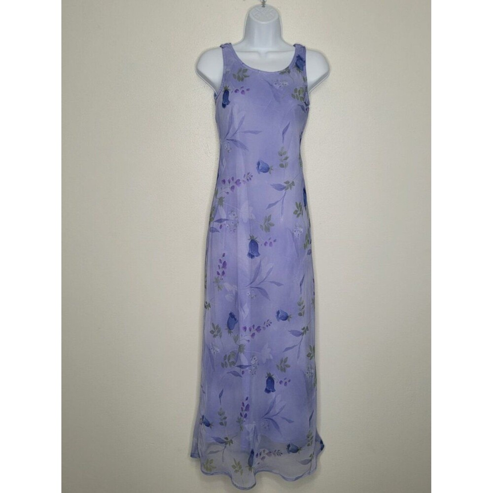 Vintage 90s City Triangles preppy dainty pastel purple maxi fairy dress size 3